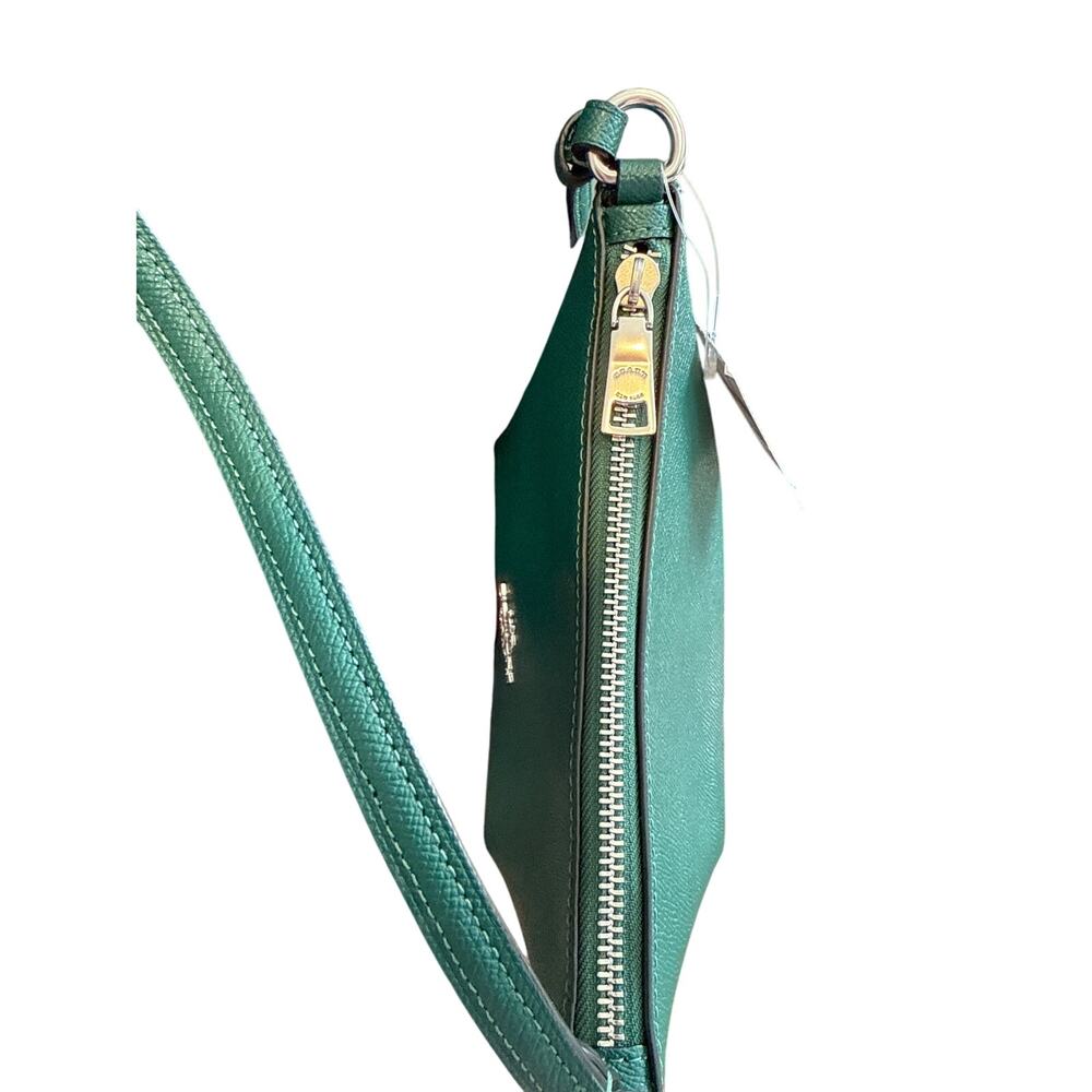 COACH NWT Emerald Green Silver Zip Top Crossbody Bag | NWT - Picture 6 of 10